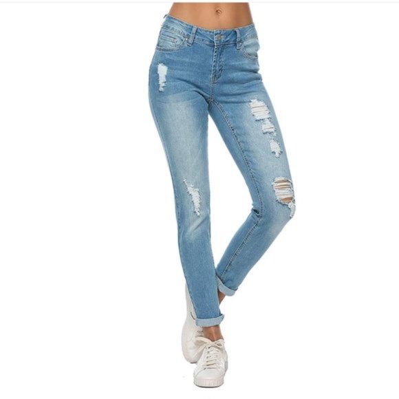 resfeber Denim - Resfeber Skinny Distressed Boyfriend Jeans Size 8